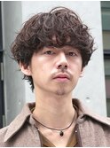 原宿メンズパーマルーズパーマシャドウパーマッシュウルフゆるめ