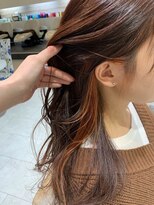 カイム ヘアー(Keim hair) イヤリングカラー×オレンジ/インナーカラー/ナチュラル抜け感