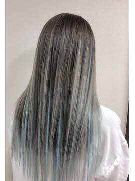 ライブトレア(LIVE TOREA) エクステグラデーション水色メッシュ