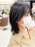 ブルーブラック 切りっぱなしボブ ベルボブ 【横浜】