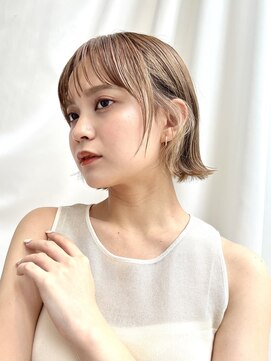 アフロートリノ(AFLOAT Leino) 【修】20代30代40代◎透明感カラー×韓国切りぱなしボブ