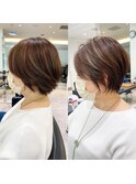 くびれショート/マロンブラウン/大人ショートボブ／山口☆