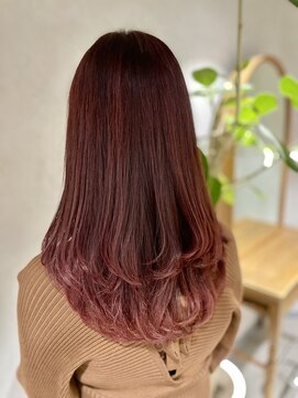 ハツメイ 京急川崎店(HATSUMEI) チェリーピンク×レイヤーカット