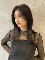 アース 三軒茶屋店(HAIR&MAKE EARTH) 三軒茶屋_レディース_ロング_ブラック_コテ巻き_韓国巻き_小顔