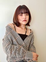 似合わせ小顔ボブ× ベージュカラーデザインカラー