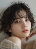 黒髪/ボブルフ/ネビージュ/小顔/ワンレン/水戸/髪質改善/前髪