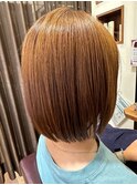 20代30代大人可愛い夏カラー・オレンジ♪切りっぱなしボブディ
