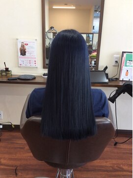 バンビ 本渡店(Bambi) ストレートロング(ブルーブラック)