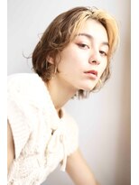 アムネシア 三軒茶屋(AMNESIA)&nbsp;透明感カラー/耳かけボブ/オリーブベージュ