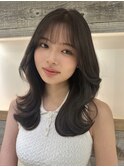 ブリーチなしオリーブカラーくびれヘア【肥田亜沙美】