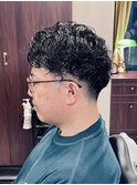 【40代男性】ロンドン七三ナチュラルパーマ（大宮/バーバー）