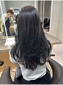 透明感暗髪×ハイレイヤー×内巻きワンカール×美髪矯正