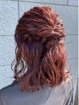 セットアップ 倉敷美和店(SET-UP) ゆるふわボブ/ハーフアップ/レッドブラウン/お呼ばれヘア/可愛い