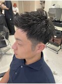 横浜西口スパイキーショートピンパーマツイストパーマフェード◆