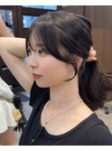 顔周りカット/韓国ヘア/ミディアムヘア/レイヤーカット