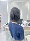 オリーブグレー/前髪/ボブ/マロンベージュ/レイヤーカット/小顔