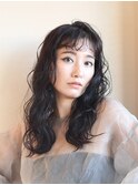 パーマ風ミディアム[溝の口/髪質改善/縮毛矯正/白髪ぼかし]