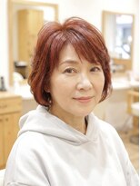 エメールヘア(aimere hair) 大人可愛い艶レッドショートボブ