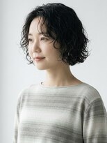 キビト(kibito)&nbsp;東新宿御苑センター分けパーマボブパーマ主婦20代30代40代