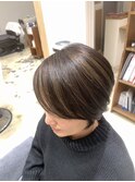 【つくば】人気のショートボブ×大人ハイライト30代40代
