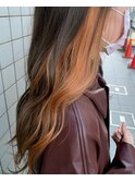 大人可愛い10代20代30代インナーカラー小顔ウルフレイヤーボブ