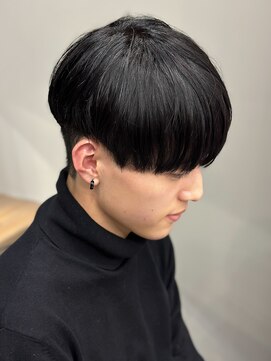 エルマーク(L-MARK) ハイライトセンターパートメッシュダブルカラーツーブロック