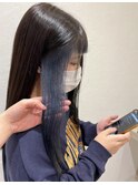 インナーカラー×ブルー【TELA HAIRユーカリが丘】