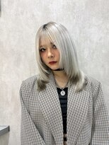 ボブ/前髪カット/レイヤーカット×ケアブリーチ/デザインカラー