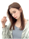 ロングレイヤーグレージュカラー透明感ベージュ20代30代40代銀座