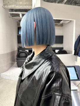 ステン(sten) ペールブルー/ブルージュ/ハイトーンボブ/切りっぱなしボブ