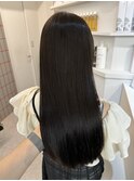 韓国 くびれロング レイヤー ワンホンヘア 小顔前髪