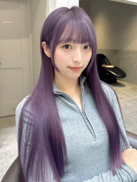 ロンド レア 天神大名店(Lond Le’a) ホワイトブロンド/外ハネボブ/美髪/ワイドバング/ブルーブラック