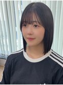 小顔タッセルボブ×暗めカラー[酸性ストレート/縮毛矯正/韓国]