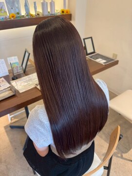 サクラ ビューティー ガーデン(SAKURA Beauty garden) 髪質改善OVERicsカラー/ラテブラウン/うるツヤロング