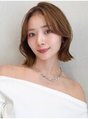 くびれヘア外ハネボブサイドバング20代30代40代◎うるツヤ