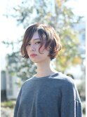 ほつれたカールが魅力のショートボブ【 藤枝/髪質改善/カラー】