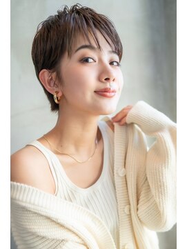 オースティン 門前仲町(AUSTIN) 大人かわいい前髪セシルカットココアブラウンフリンジウェーブ