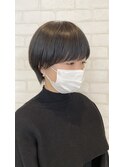 20代30代艶髪髪質改善小顔ショートマッシュダークグレー