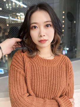 ミョンシル ミディアムレイヤー/イヤリングミルクティーカラー