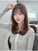ミディアムレイヤー レイヤーカット 韓国ヘア