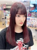 ブリーチなしカラー赤髪♪