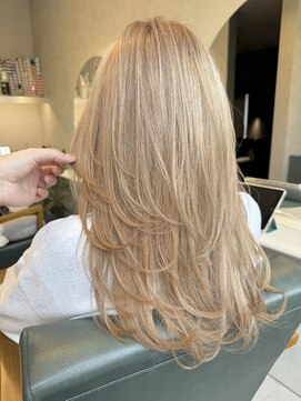 アルム(ALLe'ME) 大人ロングレイヤー+ミルクティーカラー