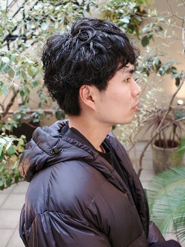 メンズヘア/サーフカール/刈り上げセンターパート/表参道