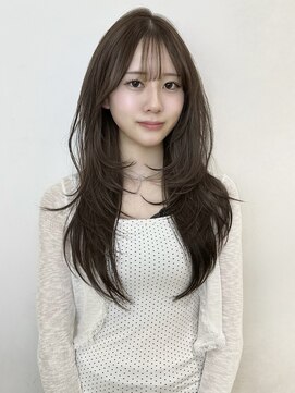 アクシス 栄店(`AXIS) 平田/ワンホンレイヤー/ミルクティーブロンド/ダークブルー/栄