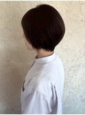 ダークカラー 丸みショート 顔周りカット トリートメント 艶髪