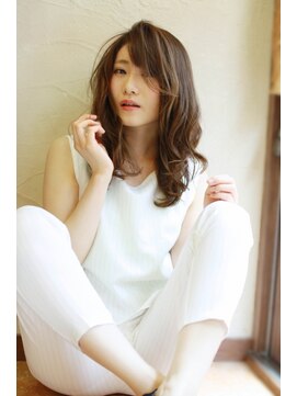 トヌコア ルア 下北沢店(TONUKOA RUA) 【TonukoaRua】鎖骨下で揺れる!透け感ベージュのウェーブ