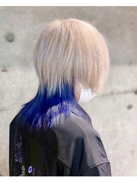 クレドガーデン 西新井店(CRED GARDEN) 前下がりネオウルフ×ブルーインナーカラー/西新井クレド