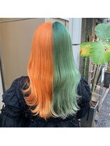 アオゾラヘアーナ ミキザカ アンド パレード(AOZORA HAIR namikizaka＆parade) ペールオレンジ＆ミントグリーン×エンドカラー