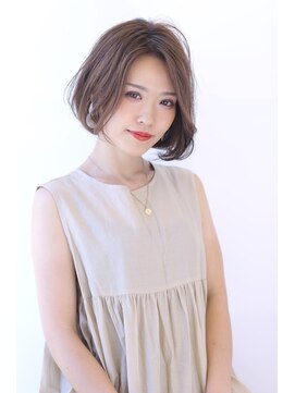 オーロ 緑地公園店(ORO) アッシュブラウン前下がり大人かわいい小顔フレンチボブ大人ボブ