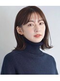 シースルーバングの切りっぱなしロブ